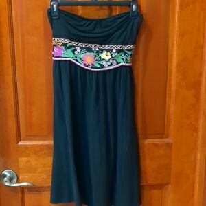 Black Embellished Strapless Maxi Sundress